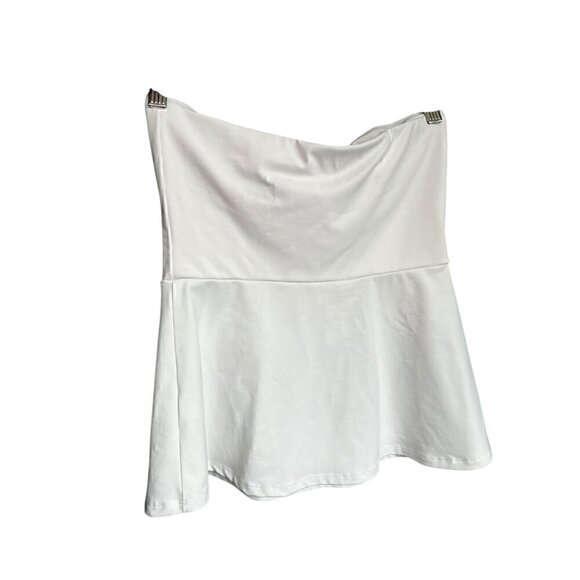 SUSANA MONACO ESSENTIAL FLARED TUBE TOP IN WHITE, SMALL - Picture 2 of 4